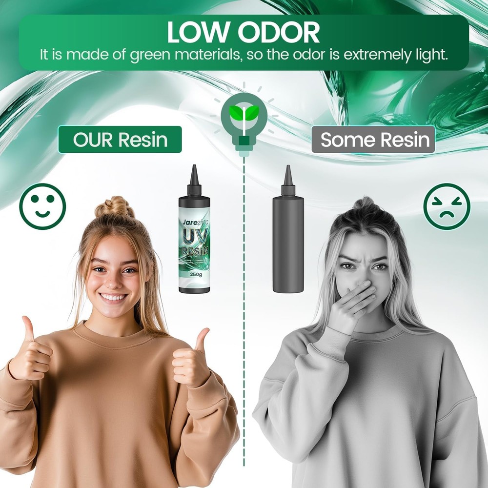 UV Resin 250g Crystal Clear Fast Cure Low Odor Hard Type with Light