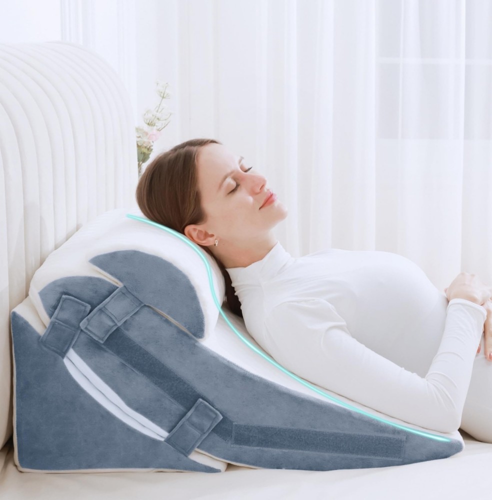 Adjustable Memory Foam Bed Wedge Pillow 12 18 25 Inch for Sleeping Support