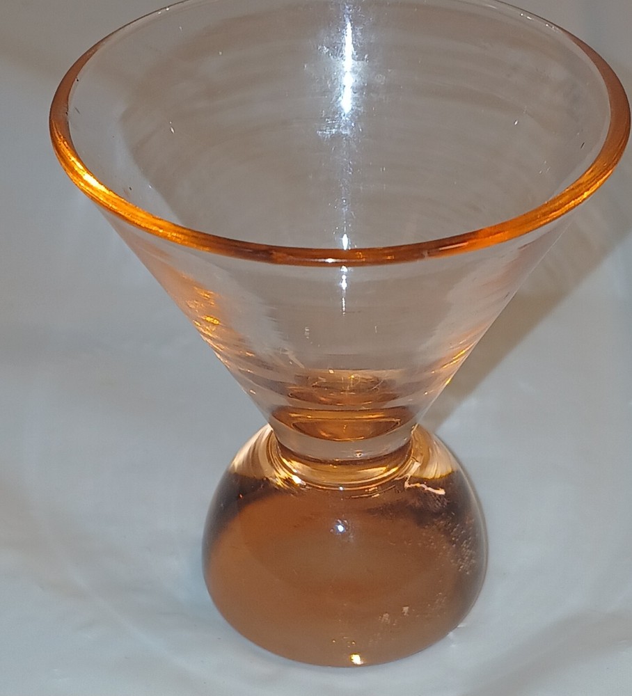 Vintage Pink & Orange Depression Glass Martini Shot Glass Collectible