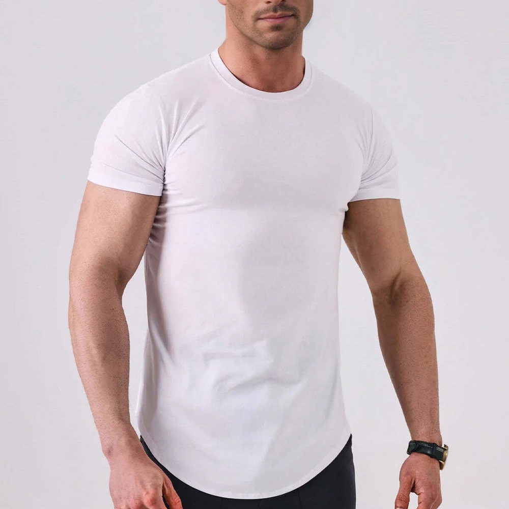 Sports T-shirt Men's Round Neck Slim Fit Skinny Running Training Fitness Short S