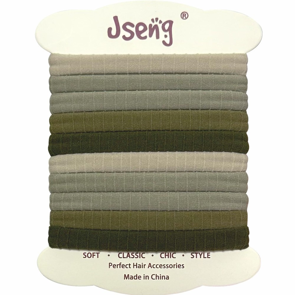 Jseng 10-Pack Seamless No-Damage Elastic Hair Ties for Women
