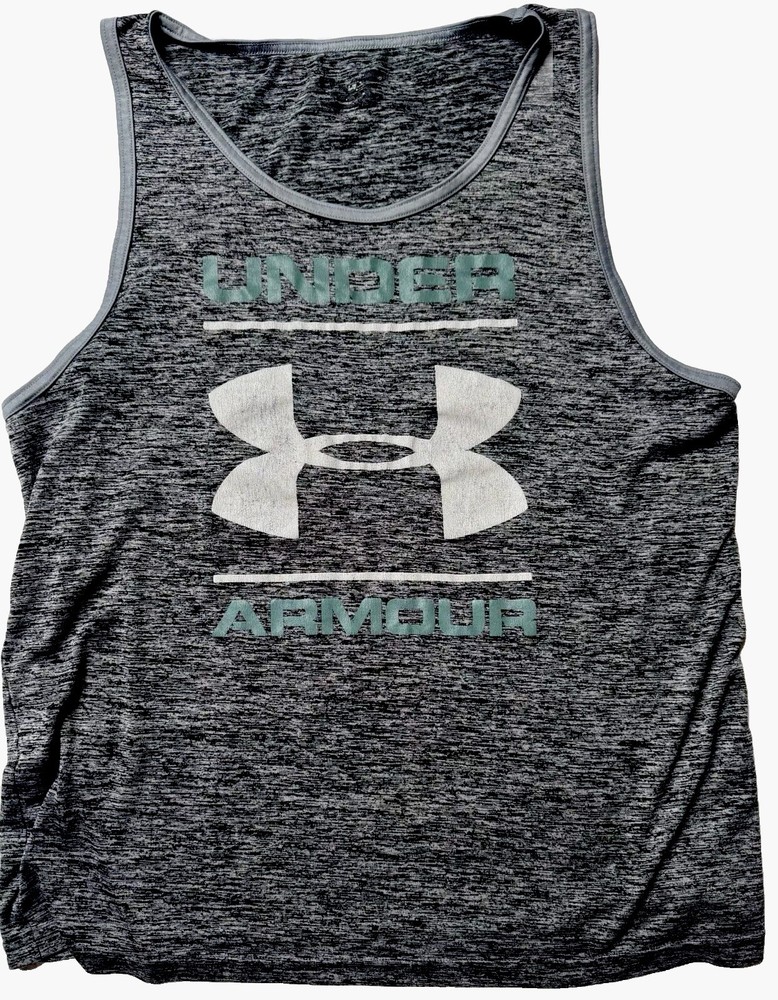 Vintage UA UNDER ARMOR Dri-Fit Muscle Shirt - Gray Sleeveless T-shirt - Medium!