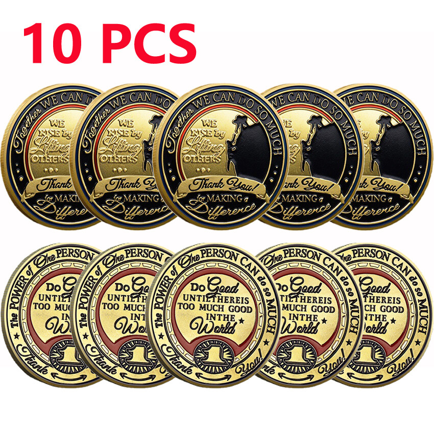10PCS Thank You For Making A Difference Gold Plated Commemorative Challenge Coin