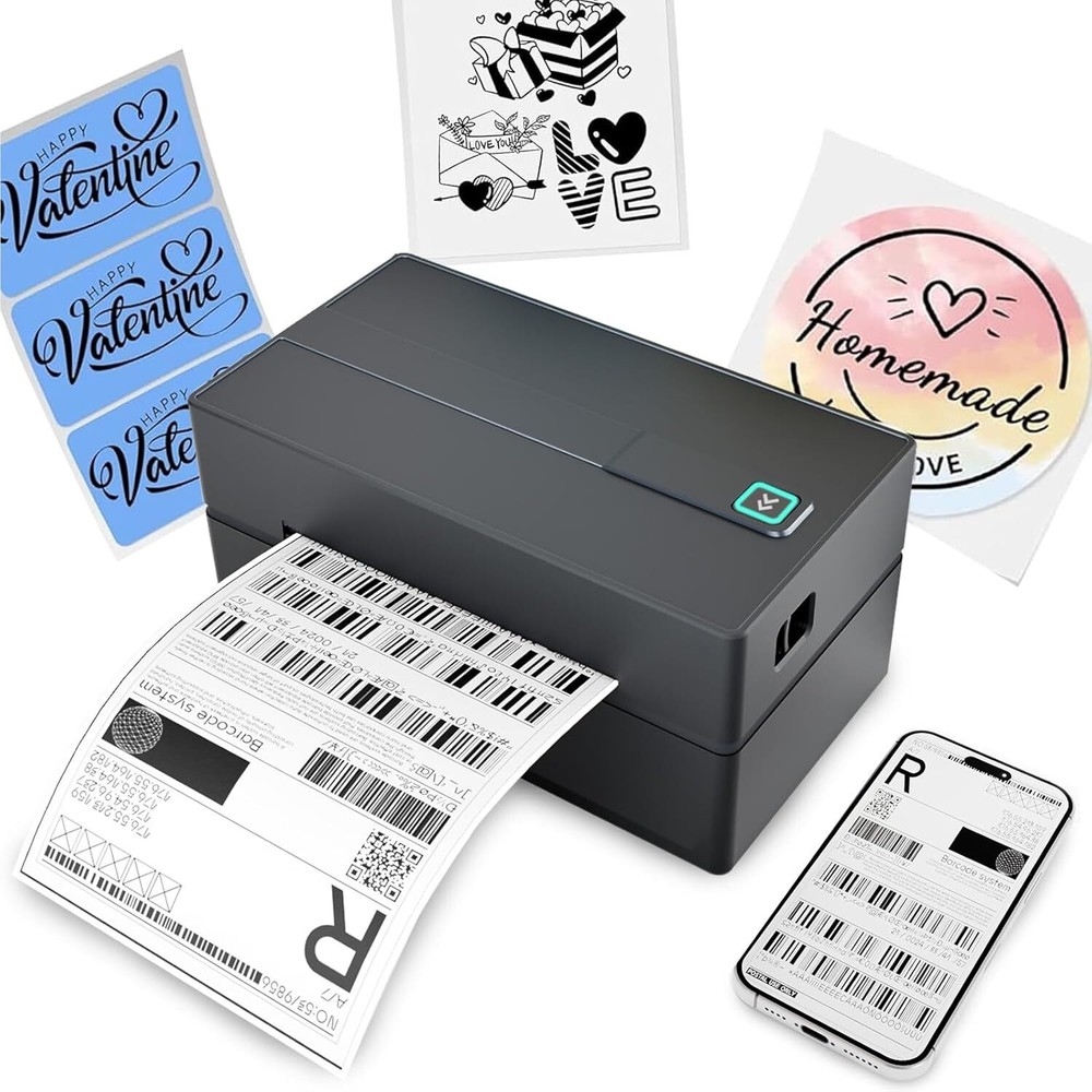 4x6 Wireless Thermal Shipping Label Printer - Waterproof Mini Label Maker