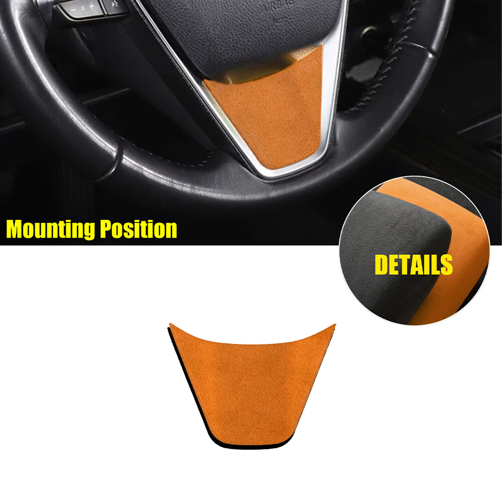 Steering Wheel Strip Panel Cover Trim 1* For Toyota Camry 2018-2023 Orange Suede