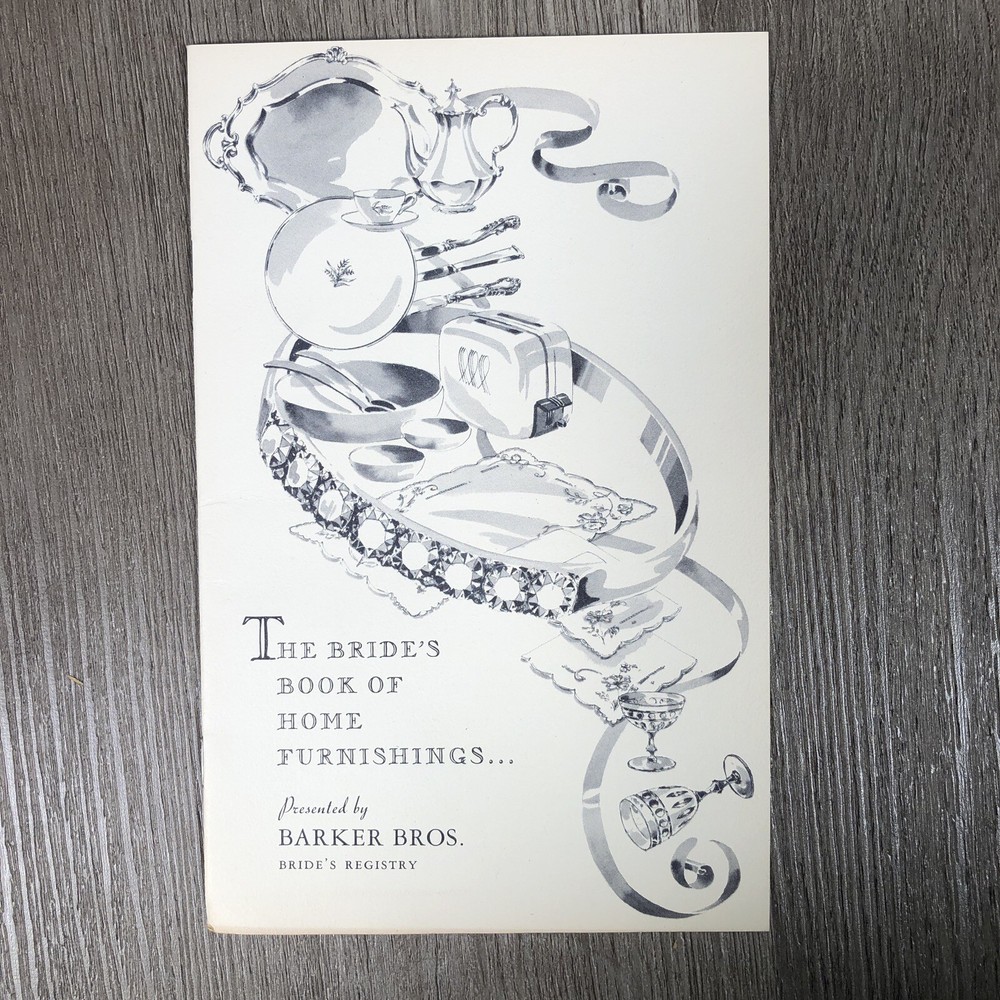 Vintage Barker Bros Bride Registry Booklet Stickers Bride’s Book Home Furnishing