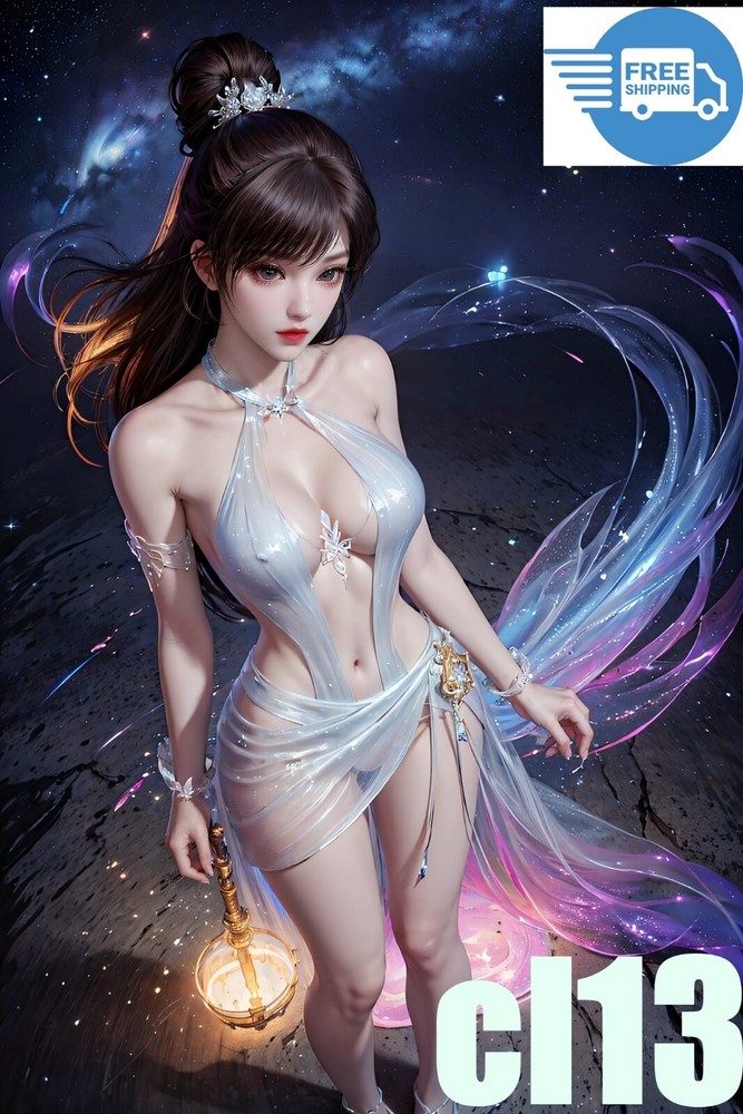 Digital Art Girl China AI Desktop Background A4 by gloespi0-image