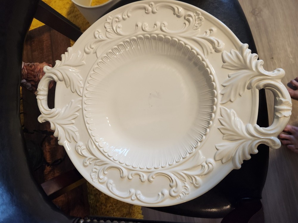 Intrada Italy Baroque White Ceramic Pasta Serving Dish