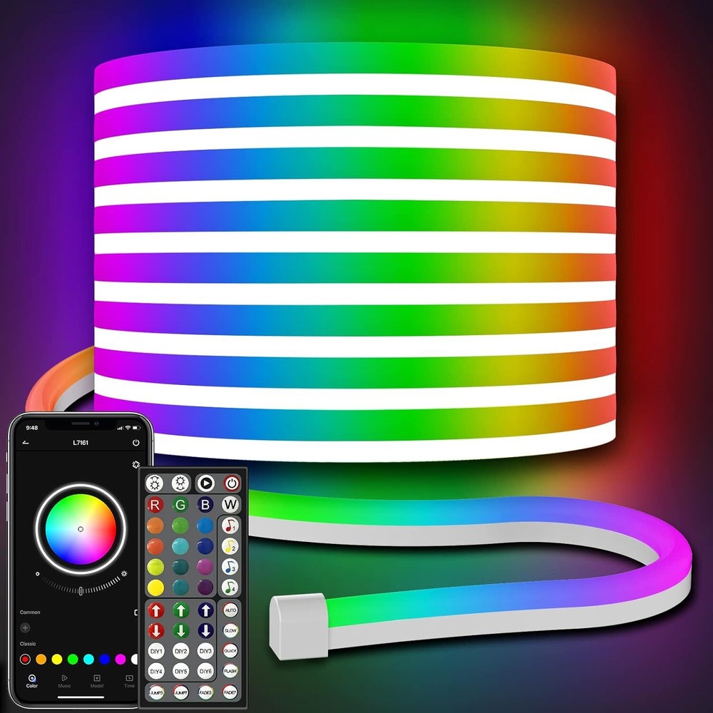 32.8Ft Neon Rope Lights,Flexible Led 32.8FT, RGB (Red, Green, Blue)