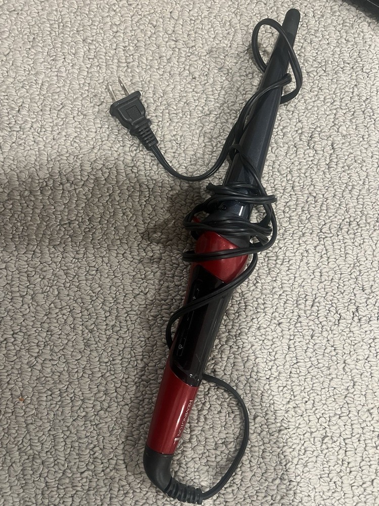 Remington Adjustable Heat Electric Curling Wand Black Red CI-96W7