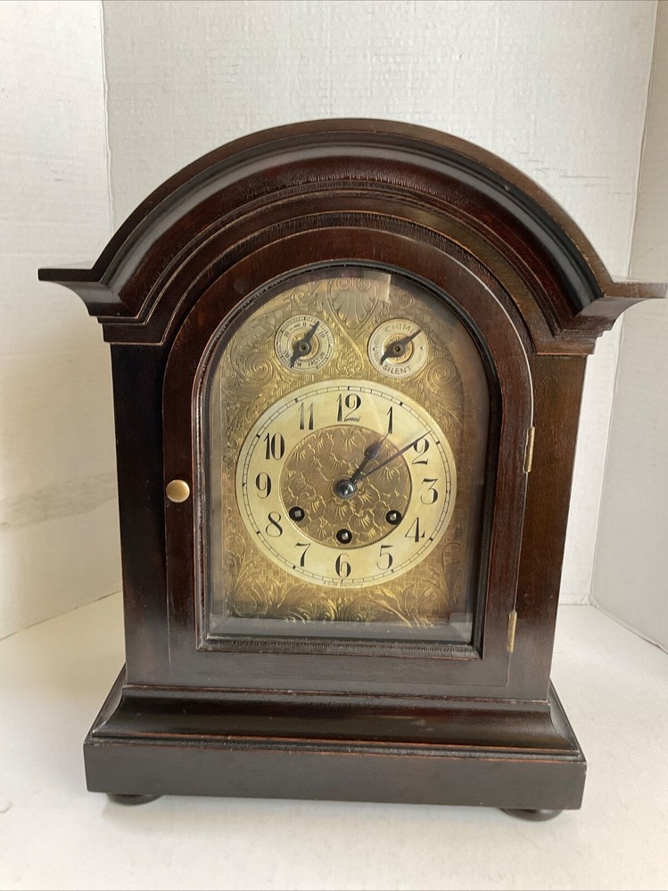 LARGE GERMAN GUSTAV BECKER G.B BRACKET WESTMINSTER CHIME CLOCK 8DAY WORKING