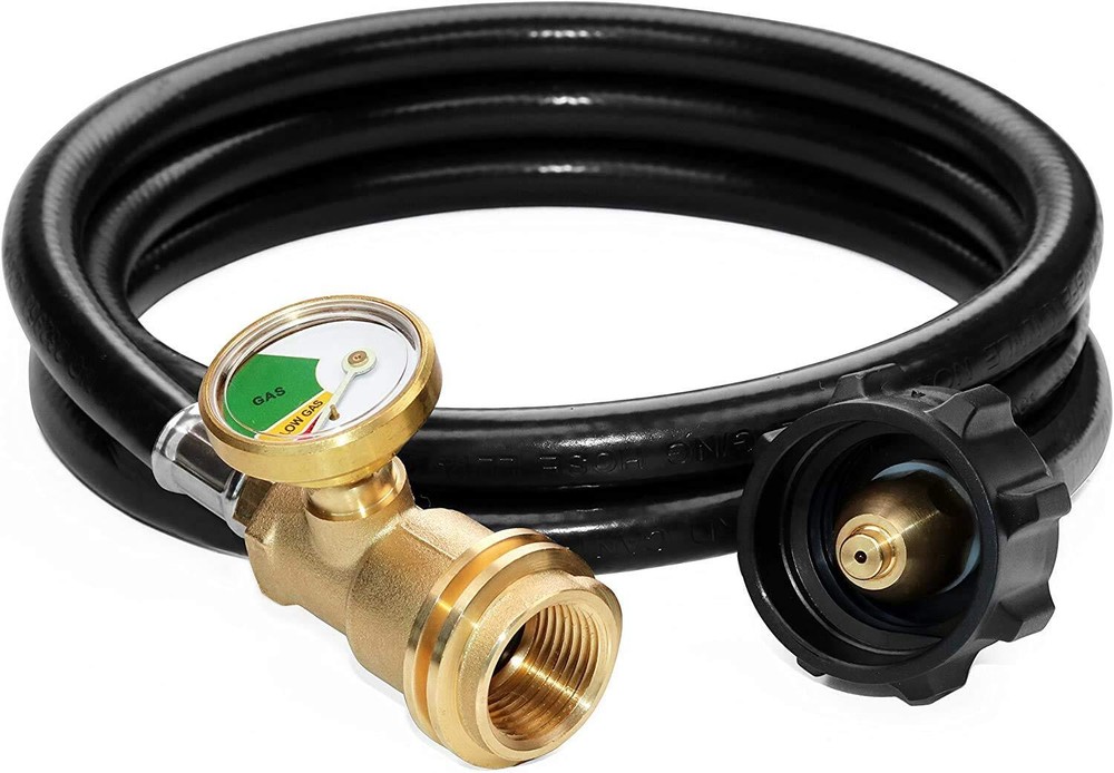 5 Feet Propane Tank Extension Hose With Gauge leak Detector Replacement For Gas