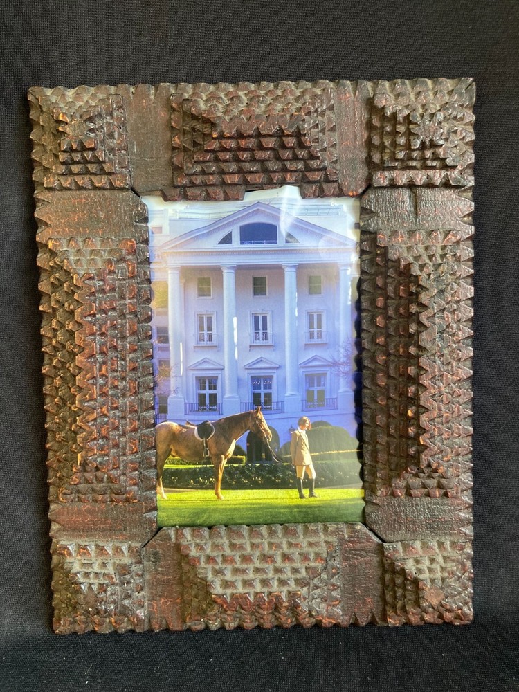 Monroe County, West Virginia Tramp Art Style Carved Wooden Art Frame