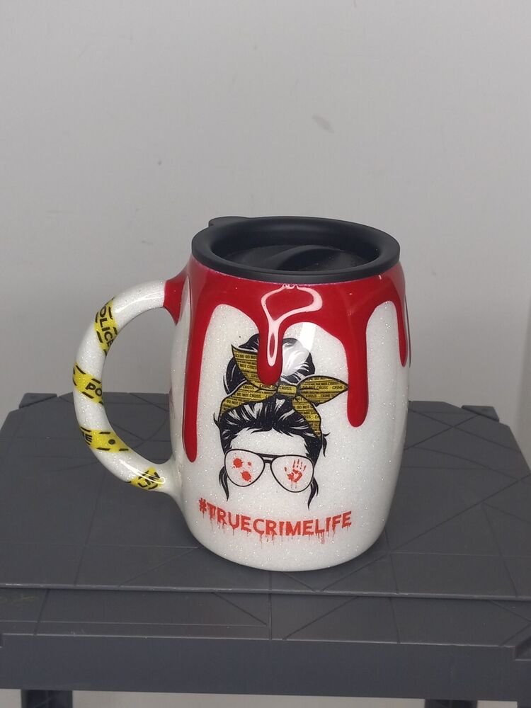Custom True Crime Life Tumbler Insulated Hot Cold Lid Mug Cup Travel Handmade
