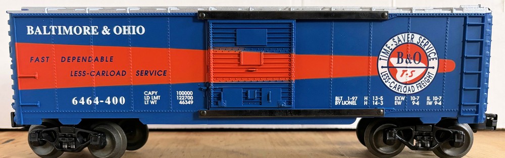 LIONEL O-Gauge B&O 6464-400 Timesaver Box Car RTR OVP D Baltimore & Ohio