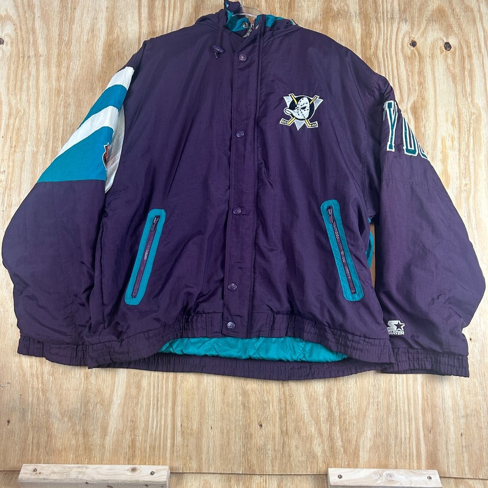 Vintage 90's Starter Anaheim Mighty Ducks NHL Authentic Jacket Pullover Men's XL