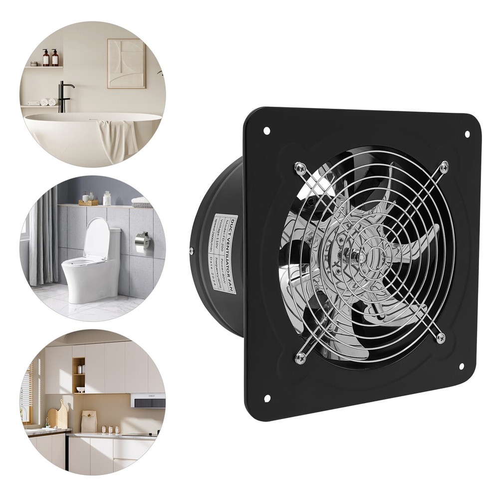 8 Inch Wall-Mounted Kitchen Exhaust Fan with Built-In Backdraft Damper