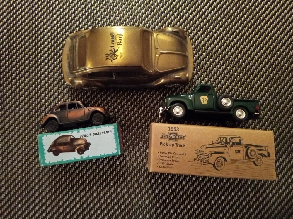 Vintage - Lot Of 3 Vintage Cars. Die Cast Replica/DieCast Bank/Metal Bank