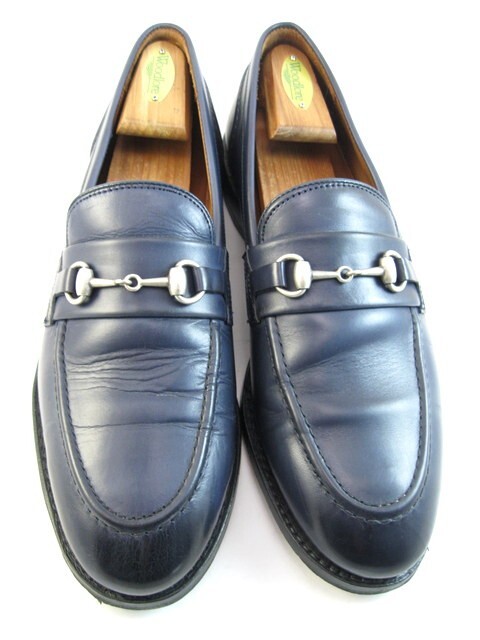 Allen Edmonds Randolph Mens Navy Leather Penny Loafers Size 10.5 D 467N