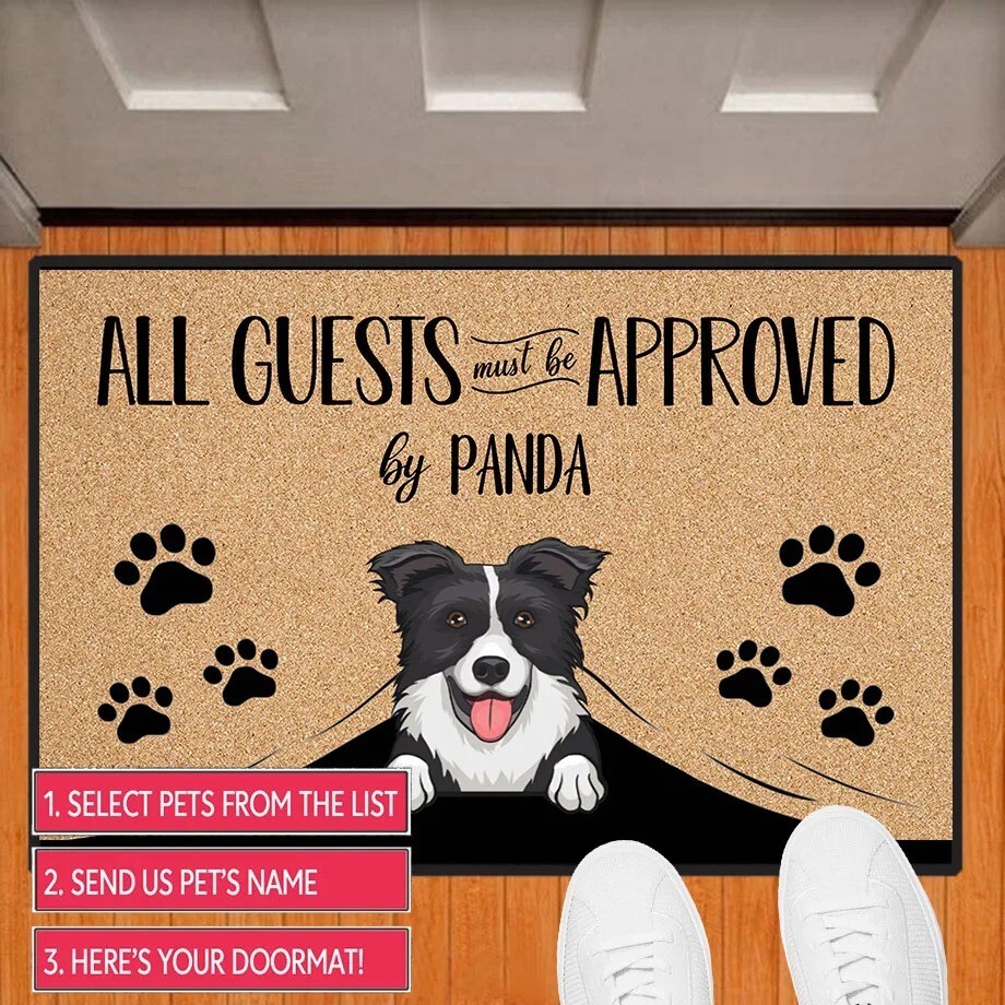 Custom Doormat with Your Pet Design - All Guests Must Be Approved  -image