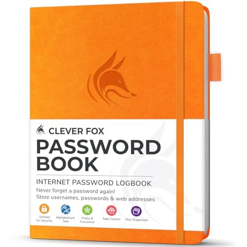 Compact 4x5.5 Inch Yellow Password Organizer with Alphabetical Tabs-image