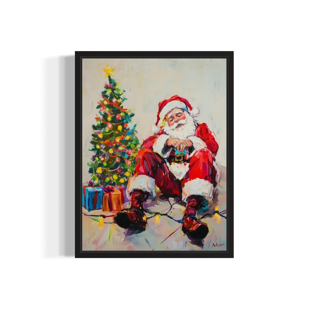Santa Christmas Art Print Poster City Wall Art Painting Artwork