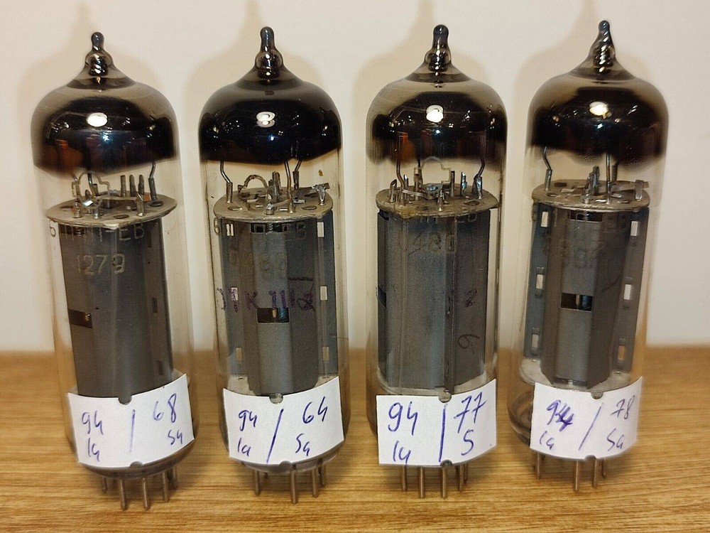 6P14P-EV = EL84 6BQ5 Tubes NOS Matched Quad Soviet Valves Different dates