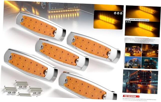 Amber LED Trailer Marker Lights 12LED Clearance Turn Signal for Front Rear