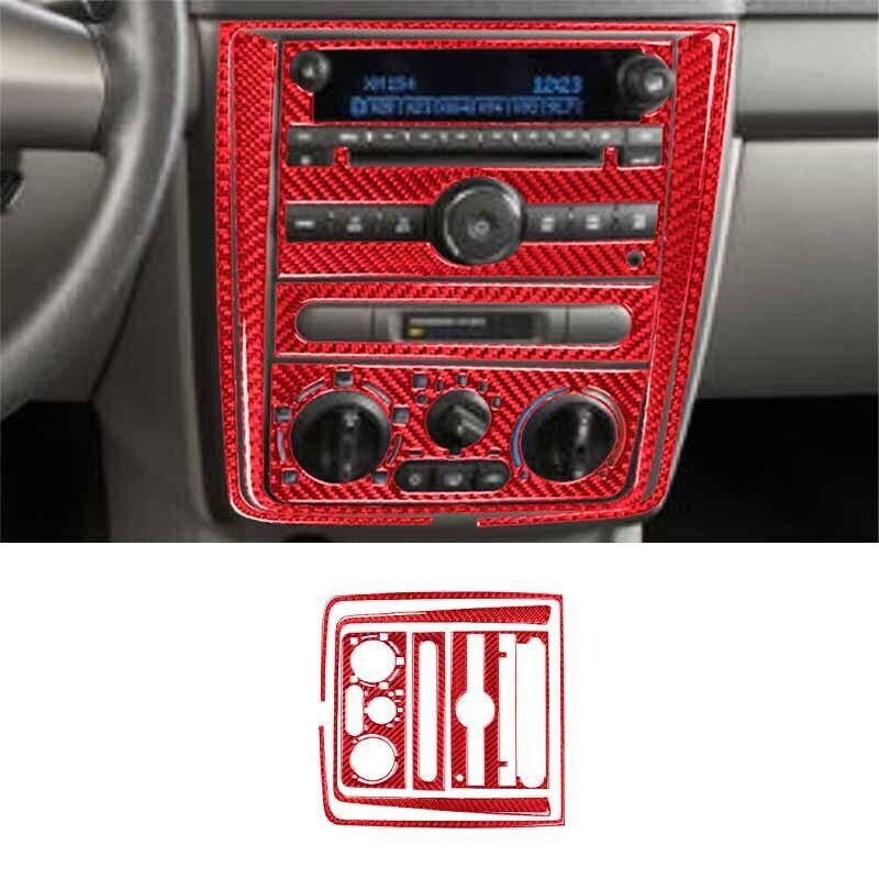 Red Center Control Cover Type-B For Chevrolet COBALT 2005-2010 6Pcs Carbon Fiber