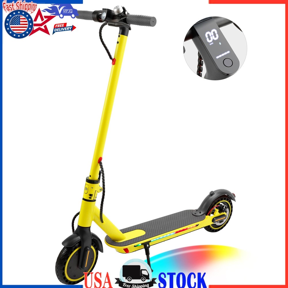 8.5-Inch Folding Electric Scooter 350W Motor 35KM Range 30km/h Speed App Control Yellow US