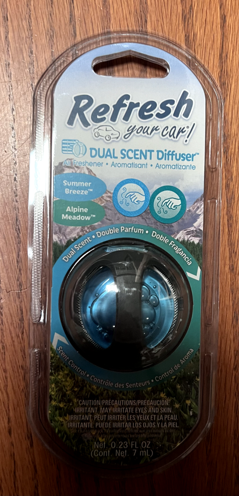 Refresh Your Car Dual Diffusers Air Freshener ,Summer Breeze & Alpine Meadows