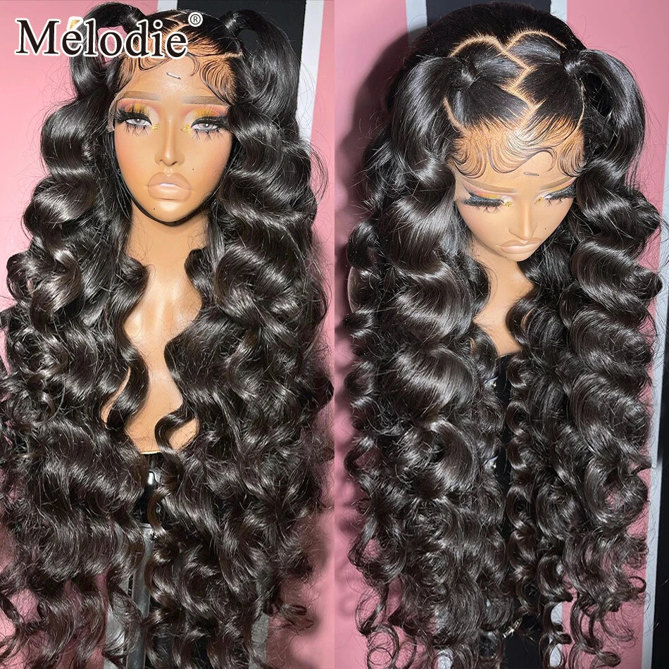 Loose Wave HD Lace Frontal Wig 100% Raw Brazilian Hair Preplucked Human Hair For Women