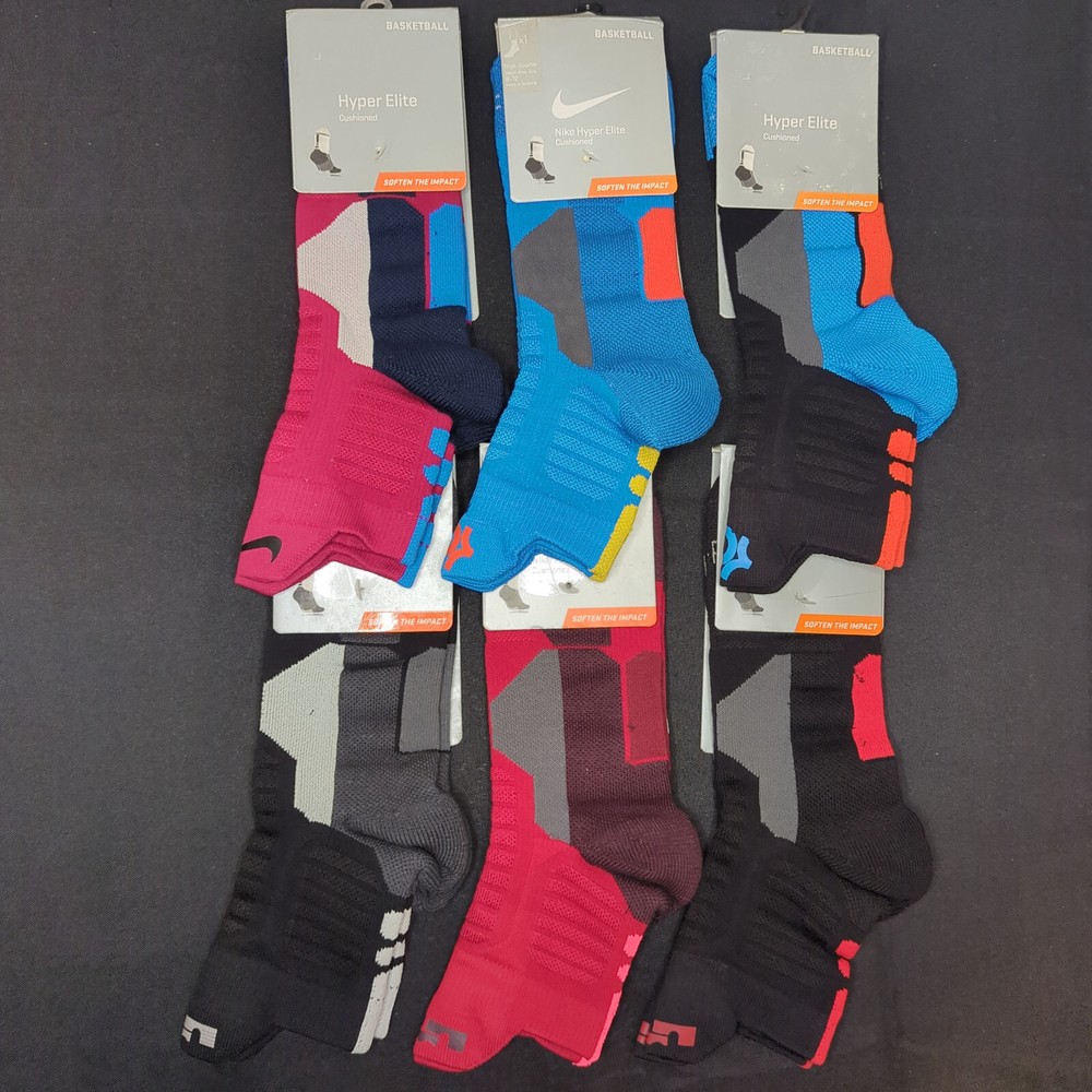 New Nike Hyper Elite Socks Quarter Cut Basketball Size Large LeBron KD Dri-Fit