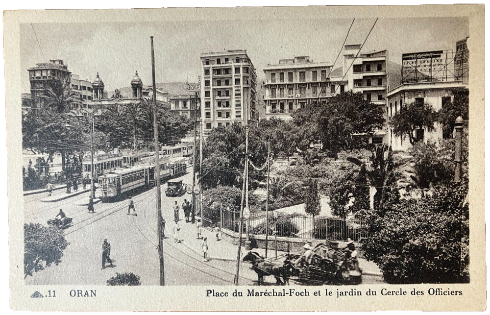 Antique postcard: Oran, Algeria: Place du Marechal-Foch, unposted, excell cond.