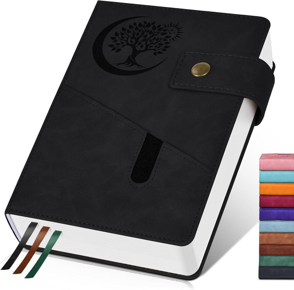 365 Page Thick Lined Journal Notebook for Men Women, A4 Large Leather Journal...
