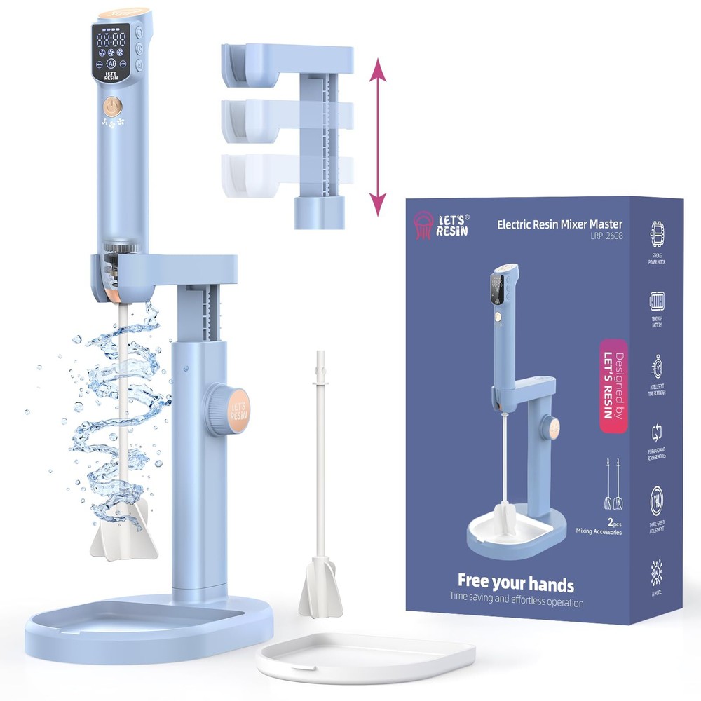 3-Speed Epoxy Resin Mixer with AI Mode and Large LCD Display