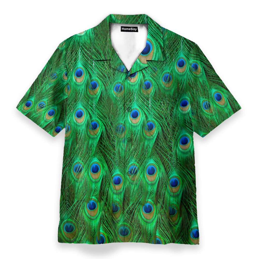 Fancy Peacock Feathers Cosplay Costume   Hawaiian Shirt