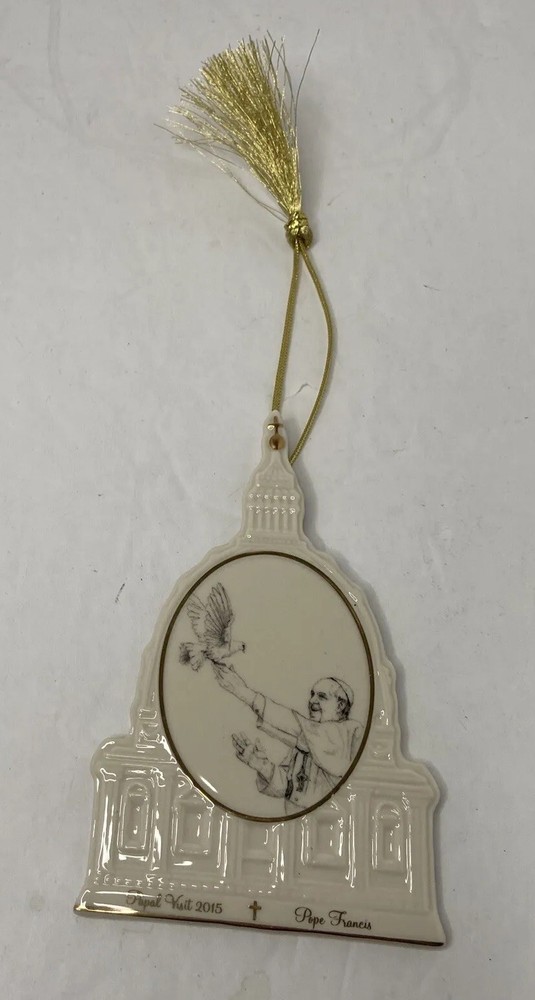 Lenox Pope Francis 2015 Papal Visit Commemorative Ornament USA-image