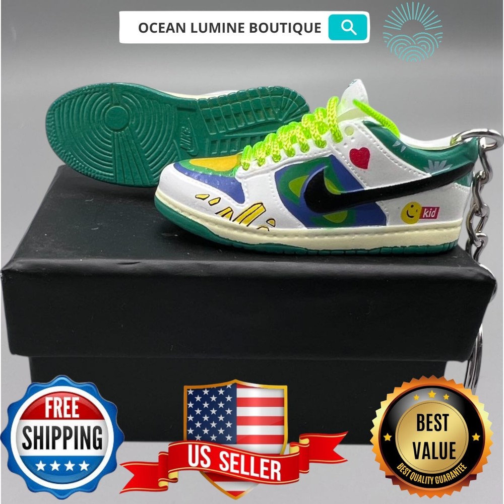 SB DUNK 3D Mini Sneaker Keychain, Jordan Sneaker Collectible, Box Options