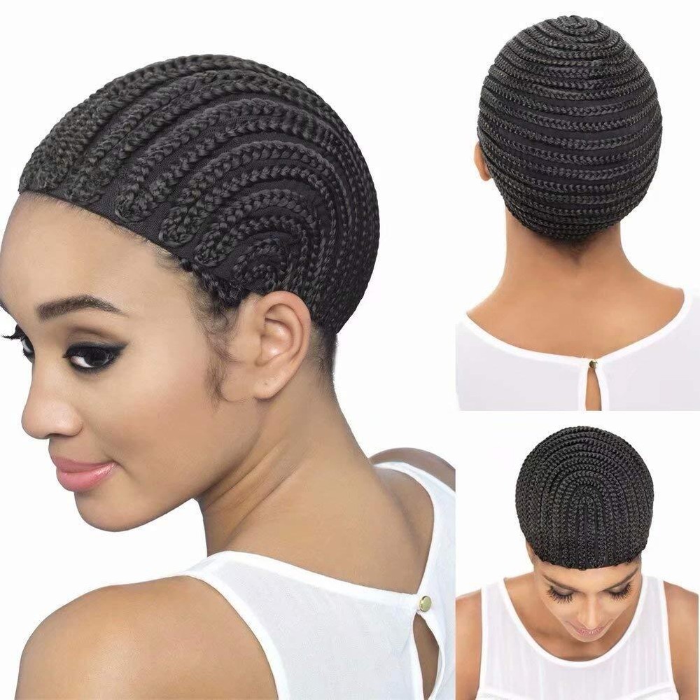 Braided Cap 1Pc Crochet Wig Cap in Cornrow Sew Hair for Making Synthetic Wig ...