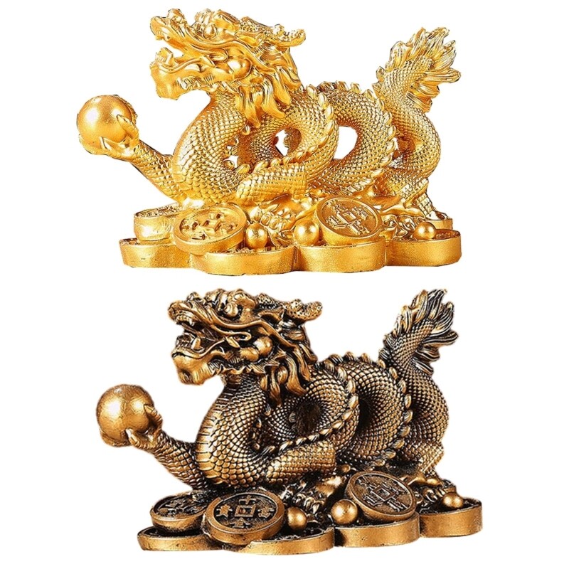 Golden Dragon Mini Figurine New Year Micro Landscape Ornament
