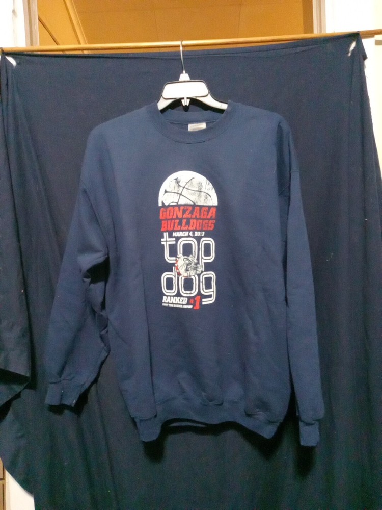VTG University Of Gonzaga Sweater Mens XL Blue Embroidered Sweatshirt 2013
