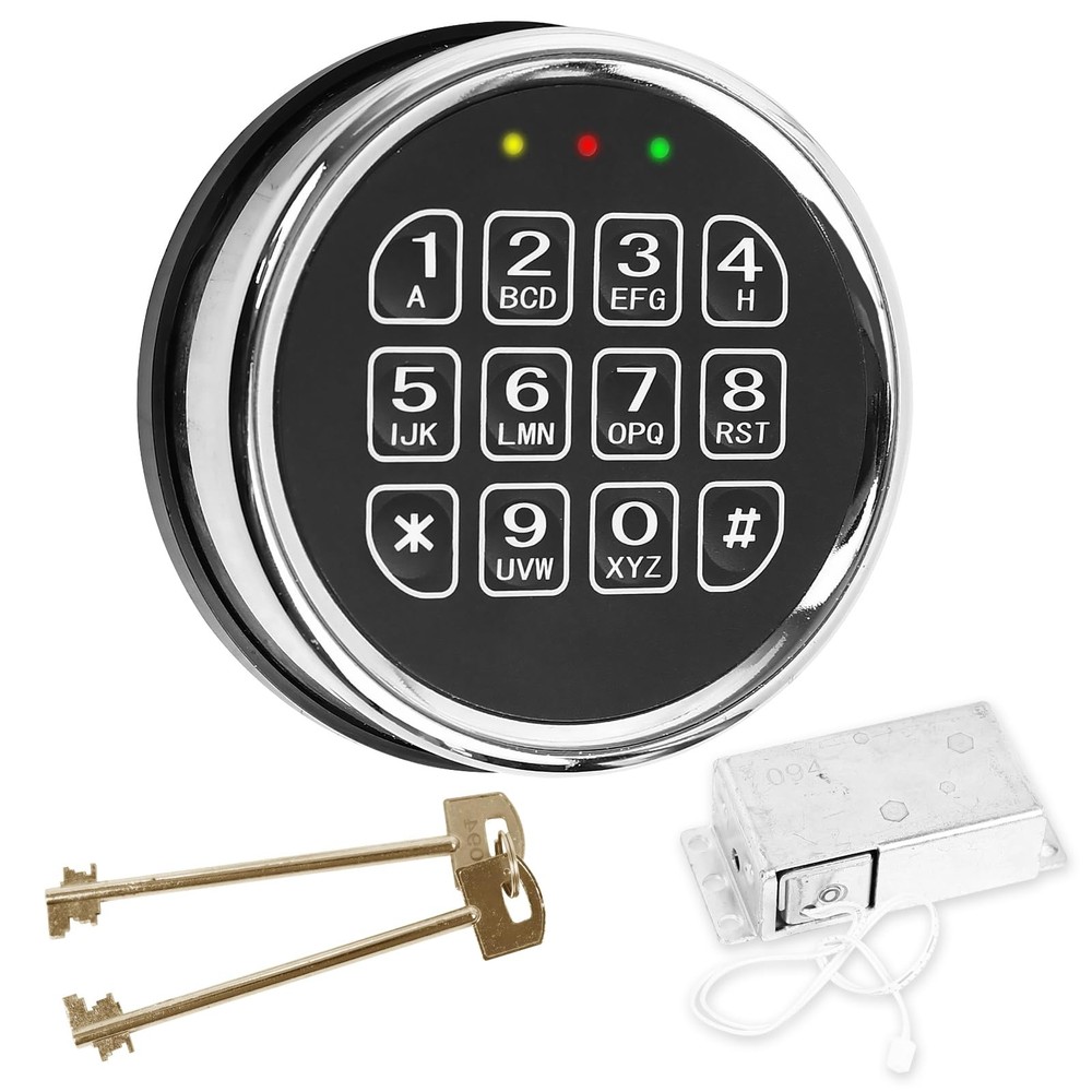 Electronic Keypad Gun Safe Lock with Solenoid & 2 Backup Keys