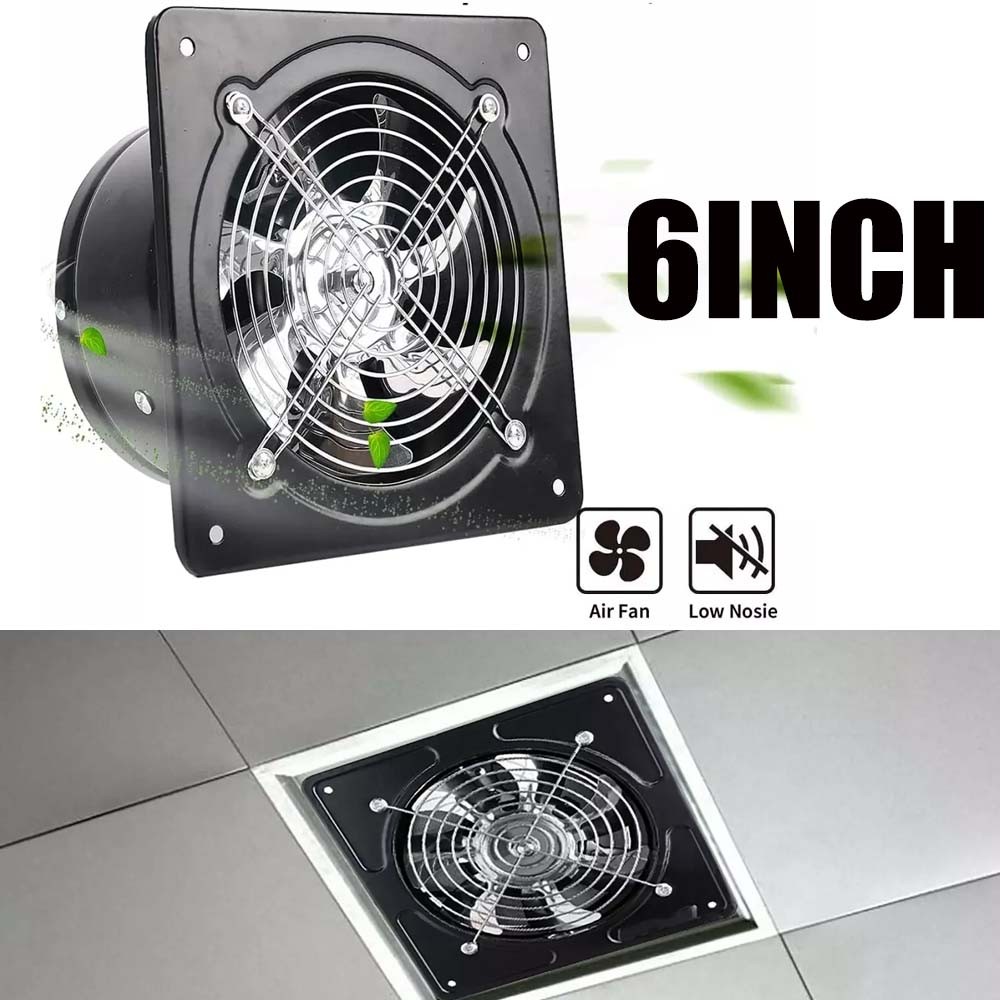 6 Inch Wall-Mounted Exhaust Fan with Anti-Backflow Ventilation Blower