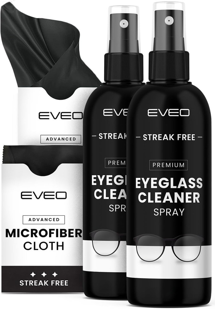 Streak-Free Eyeglass Cleaner Spray with Microfiber Cloth