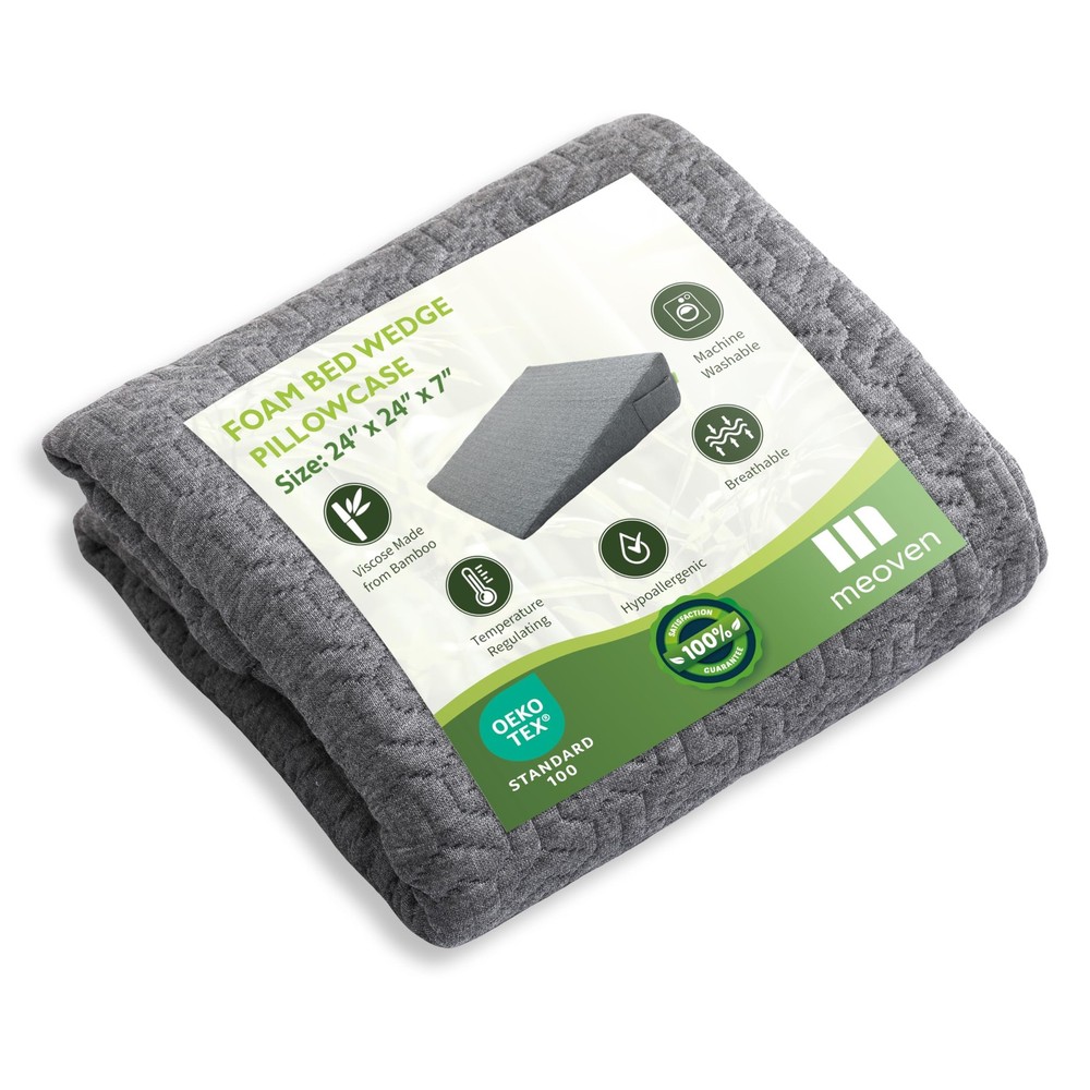 Wedge Pillow Cover 24x24x7 Hypoallergenic Replacement for Bed Wedge