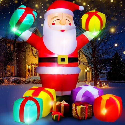 Christmas Decorations Outdoor Inflatables Santa: 7 FT Smiling Claus with