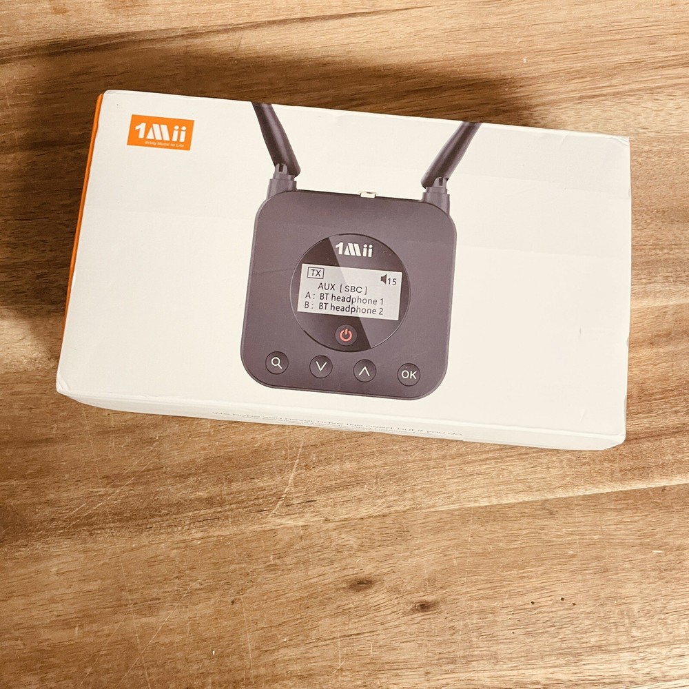 1Mii B06TX Bluetooth 5.2 Transmitter for TV to Wireless Headphone/Speaker A1
