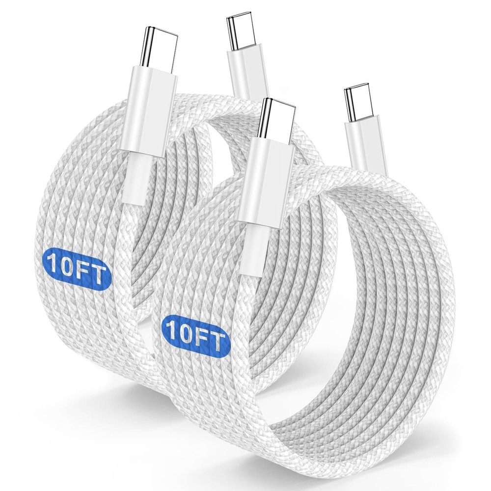 Long USB C to C Fast Charging Cable 10ft 60W Type C to C Charger Cord for App...