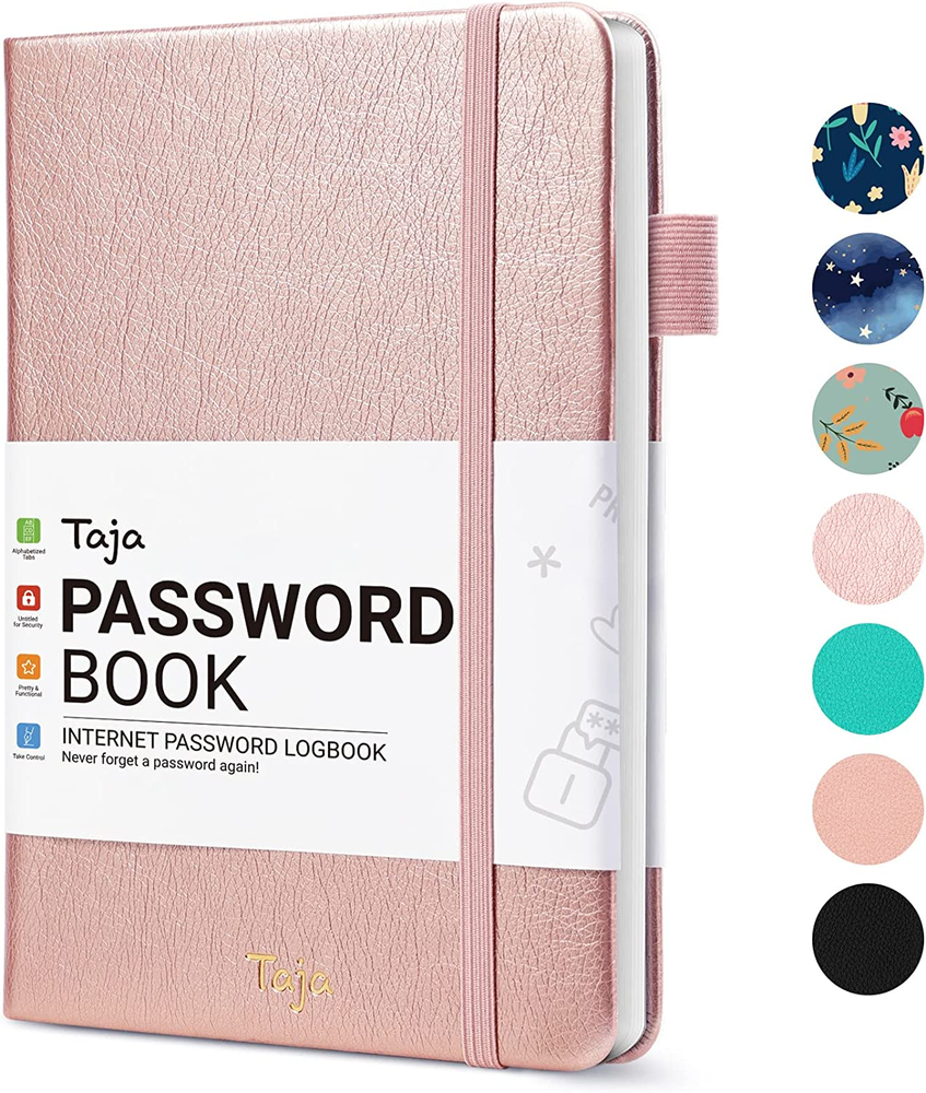 Secure Password Keeper Book with Alphabetical Tabs for Seniors in Gold-image